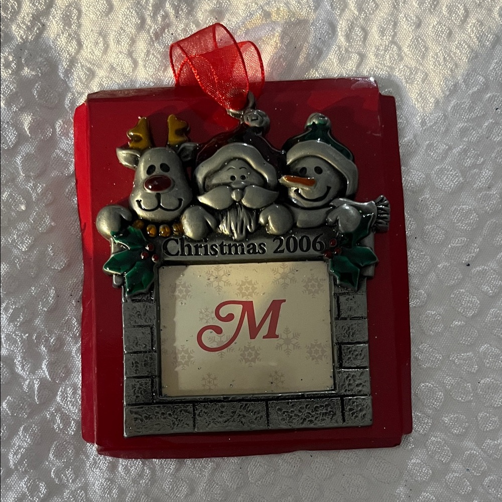 Michaels Christmas 2006 Ornament with Snowman, Santa and Rudolf
